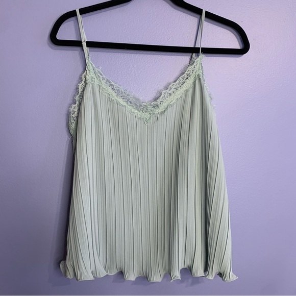 Lush Pleat Lace Camisole in Sage - Size Large - Picture 1 of 4